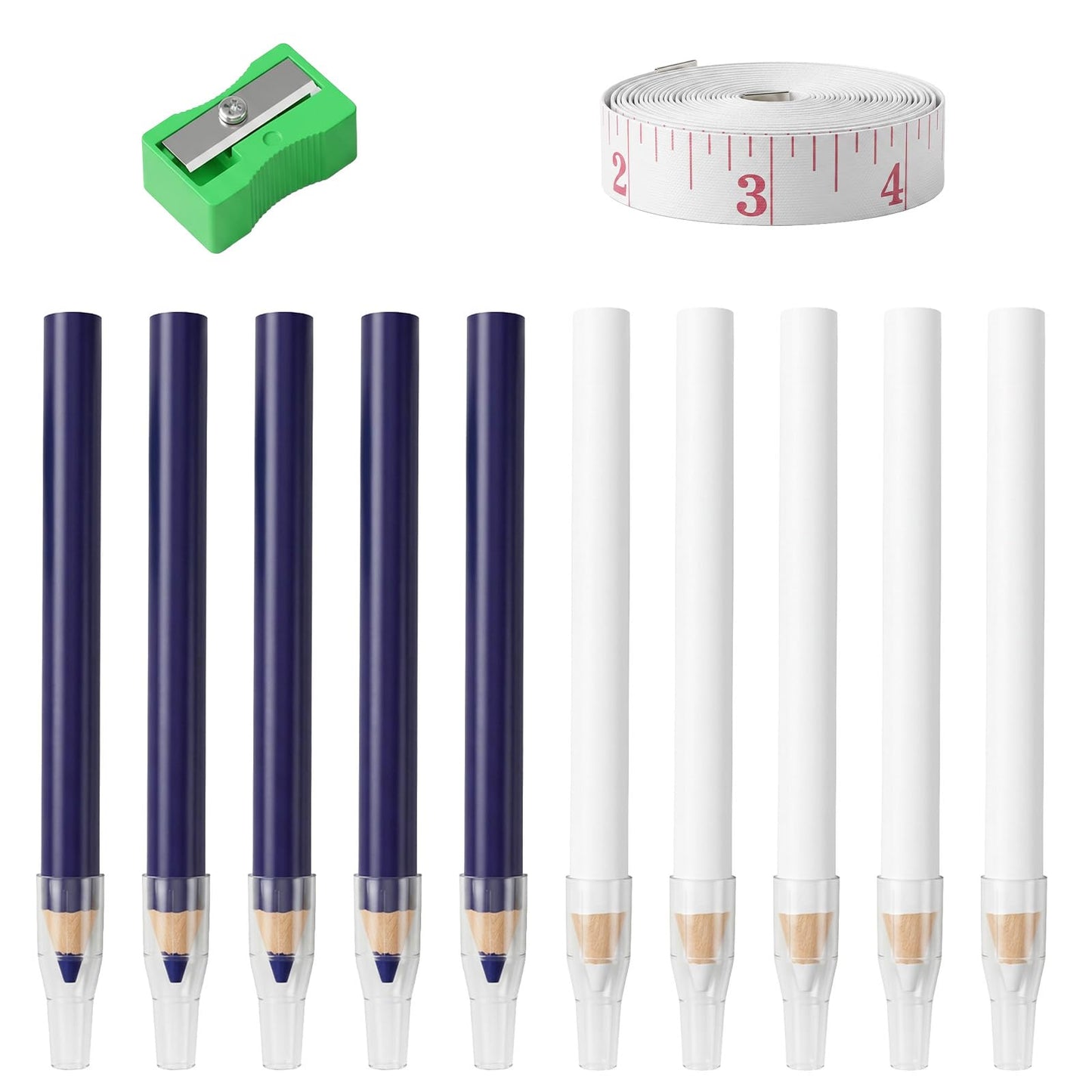 Elegaperma Pack of 12 Tailor's Chalk Pens, White + Blue