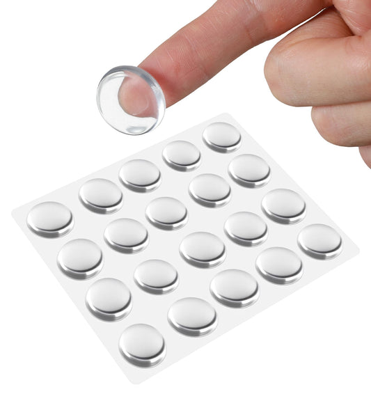 40Pcs Glass Table Top Anti Slip Pads, Self-Adhesive Clear Rubber Furniture Pad Non Slip Bumpers for Furniture Tabletop Cabinets Chair Table Drawers Feet, Protects Surfaces, 20mm x 5mm