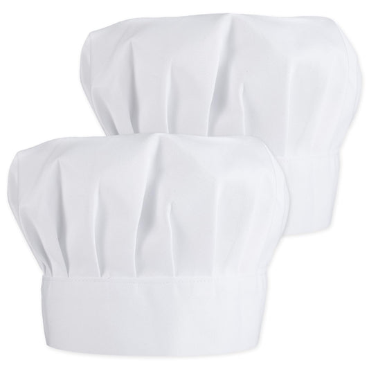 Elegaperma 2 Pack White Chef Hat,Adjustable Chef's Hat for Adult,Unisex Kitchen Uniform Cap,Cotton Bakers Hats Chef Accessories for Men Women Kids,Fit for Head Circumference Size 58-60 cm/22.8-23.6 in