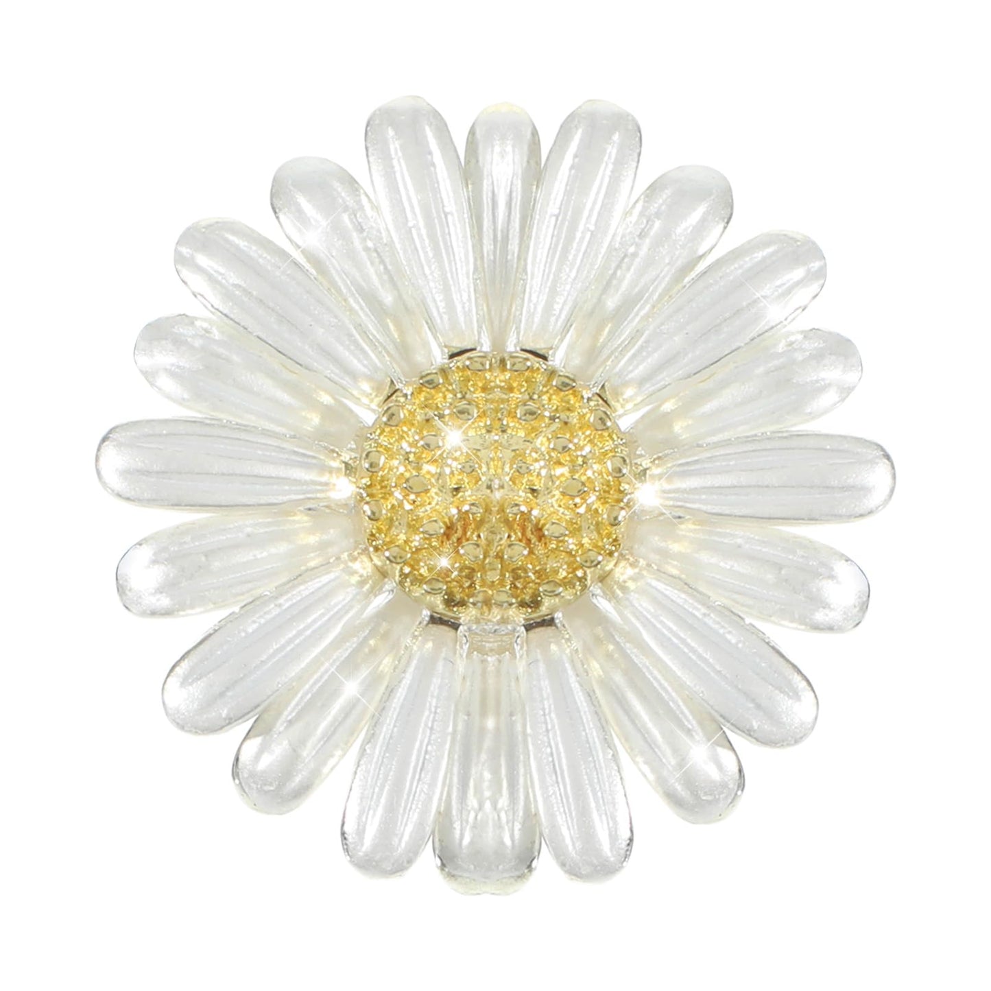 Elegaperma Daisy Pin, Elegant White Zinc Alloy Daisy Brooch with Secure Clasp, Versatile Flower Brooch for Jacket Lapel Dress and Fashion Accessories
