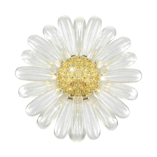 Elegaperma Daisy Pin, Elegant White Zinc Alloy Daisy Brooch with Secure Clasp, Versatile Flower Brooch for Jacket Lapel Dress and Fashion Accessories
