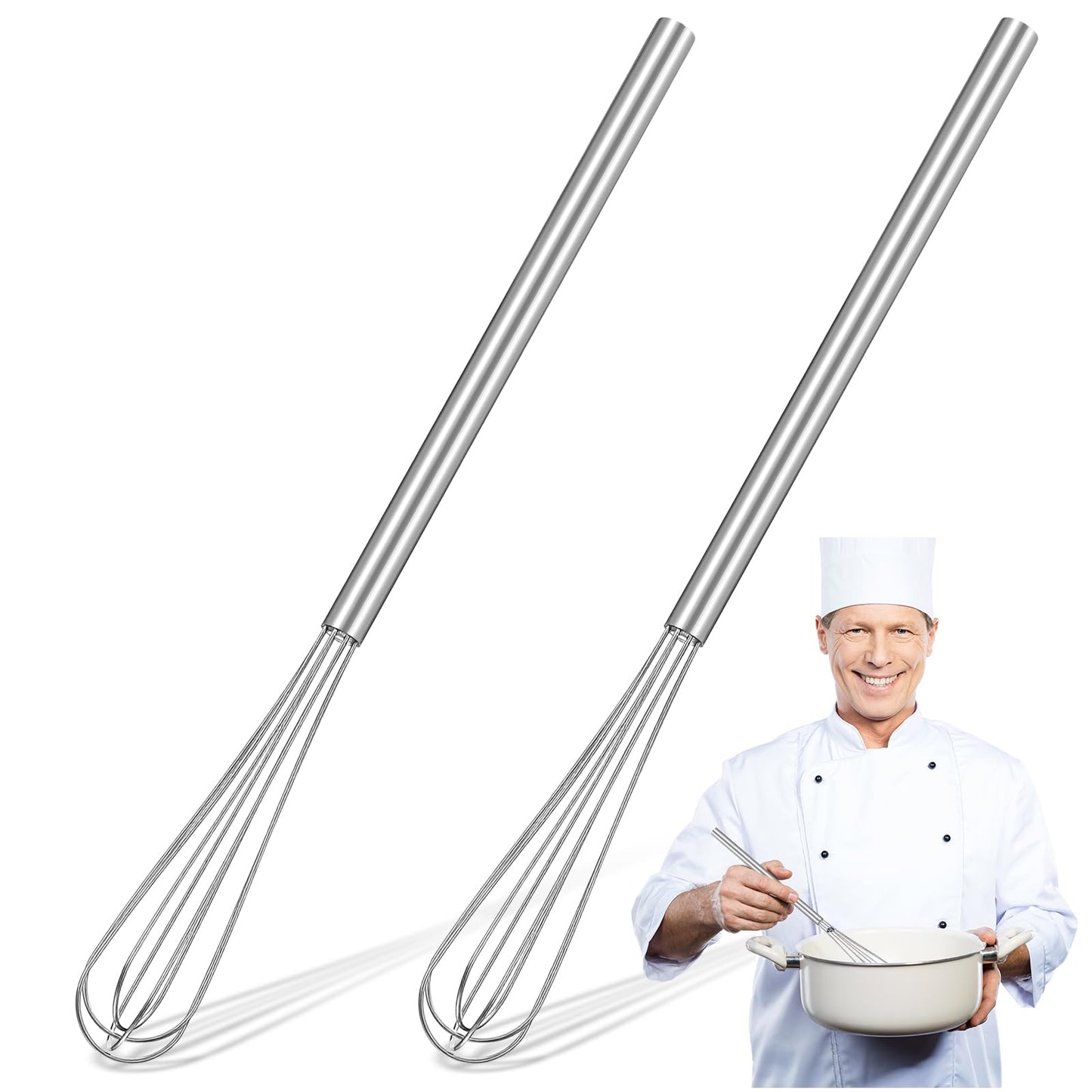Elegaperma 2Pcs Mini Whisks for Cooking, Mini Wisk, Wire Whisk Stainless Steel Small Hand Whisk Set for Mixing Batters Sauces and Dressings in Cups and Small Bowls Easy to Clean and Store