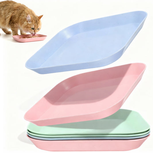 Classicseali 6 Pcs Shallow Cat Bowl, Kitten Food Bowls, Flat Cat Food Bowl for Foods and Water, Colorful Shallow Dog Bowls for Kittens, Short Legged Cats, Flat Cats, and Small Pets, 3 Colors