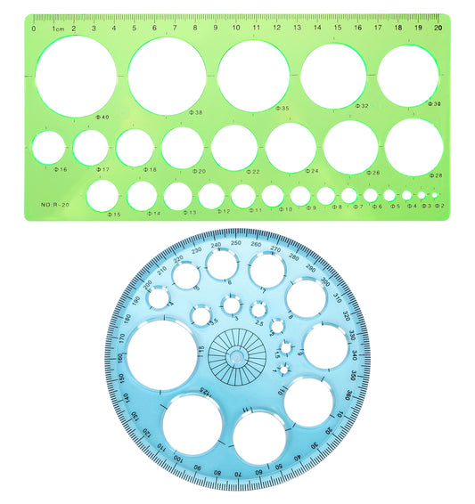 2 Pcs Circle Stencil, Circle Templates for Drawing, Office Painting Drafting