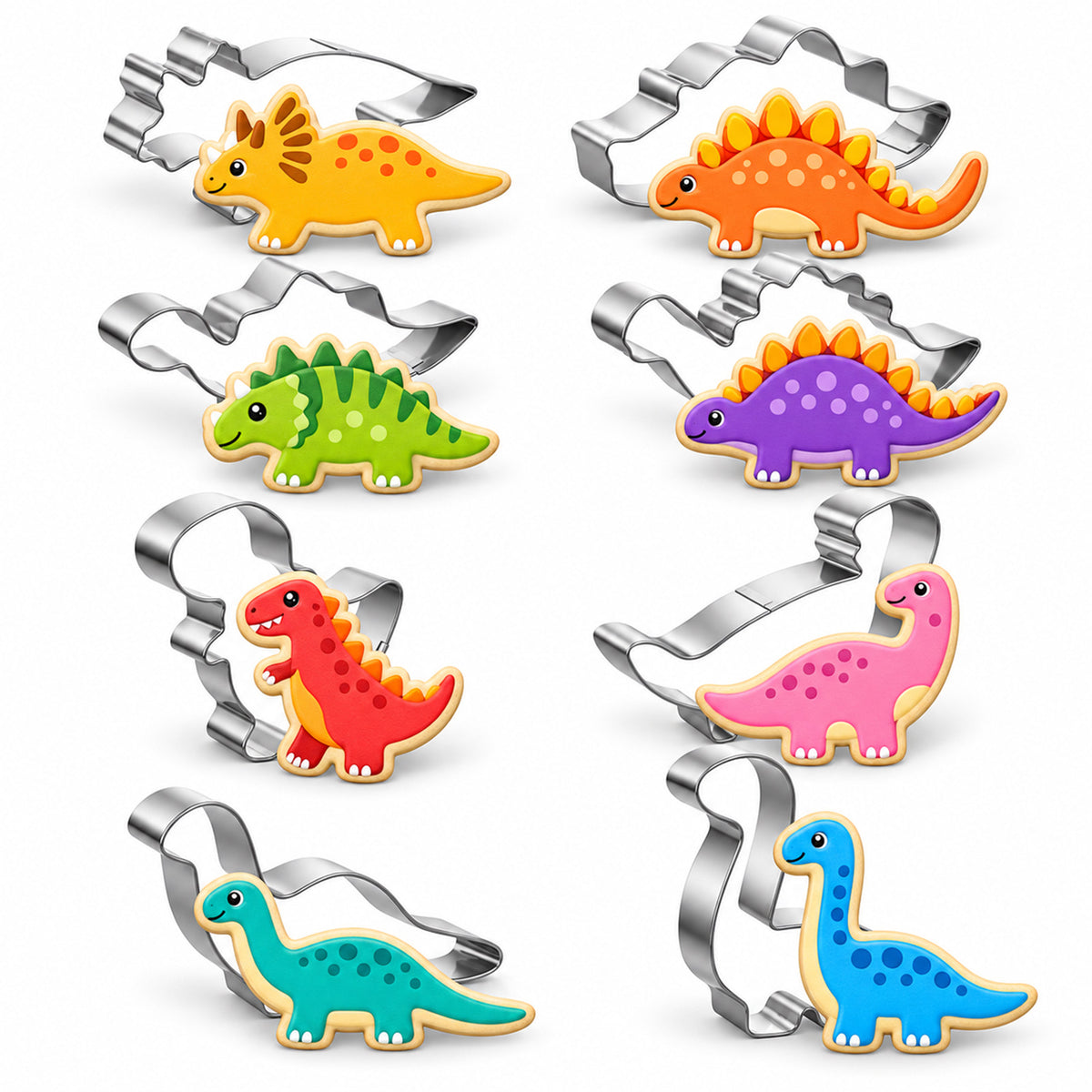 Classicseali Dinosaur Cookie Cutters,Stainless Steel Dinosaur Cutters