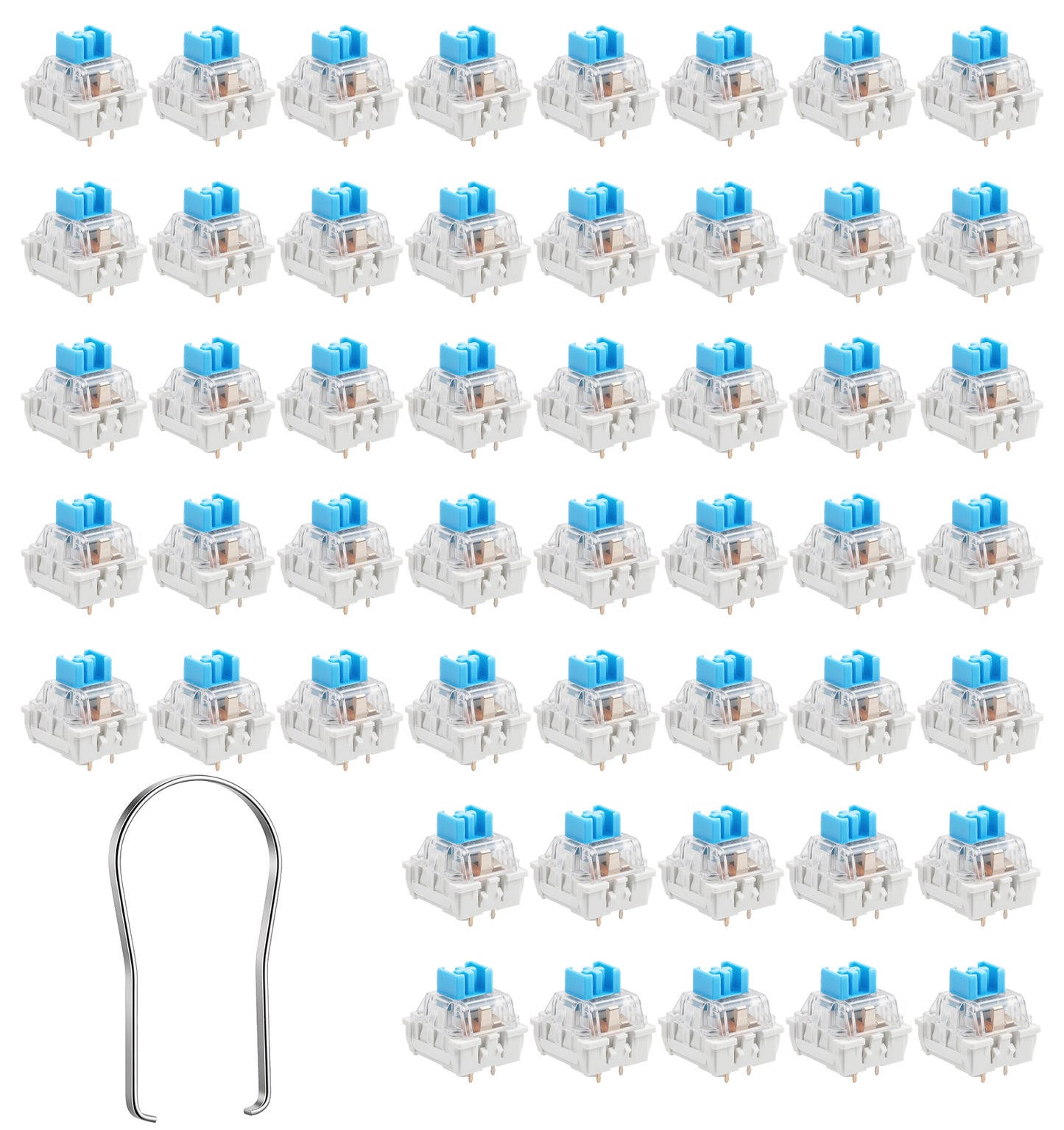 50 Pcs Keyboard Clicker, Keyboard Switches for 3d Prints with Remover Tool, Dustproof and Waterproof for Enhanced Gaming Experience