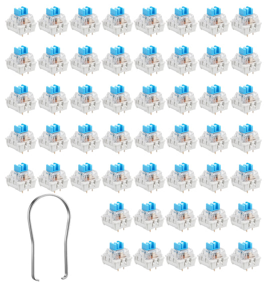 50 Pcs Keyboard Clicker, Keyboard Switches for 3d Prints with Remover Tool, Dustproof and Waterproof for Enhanced Gaming Experience