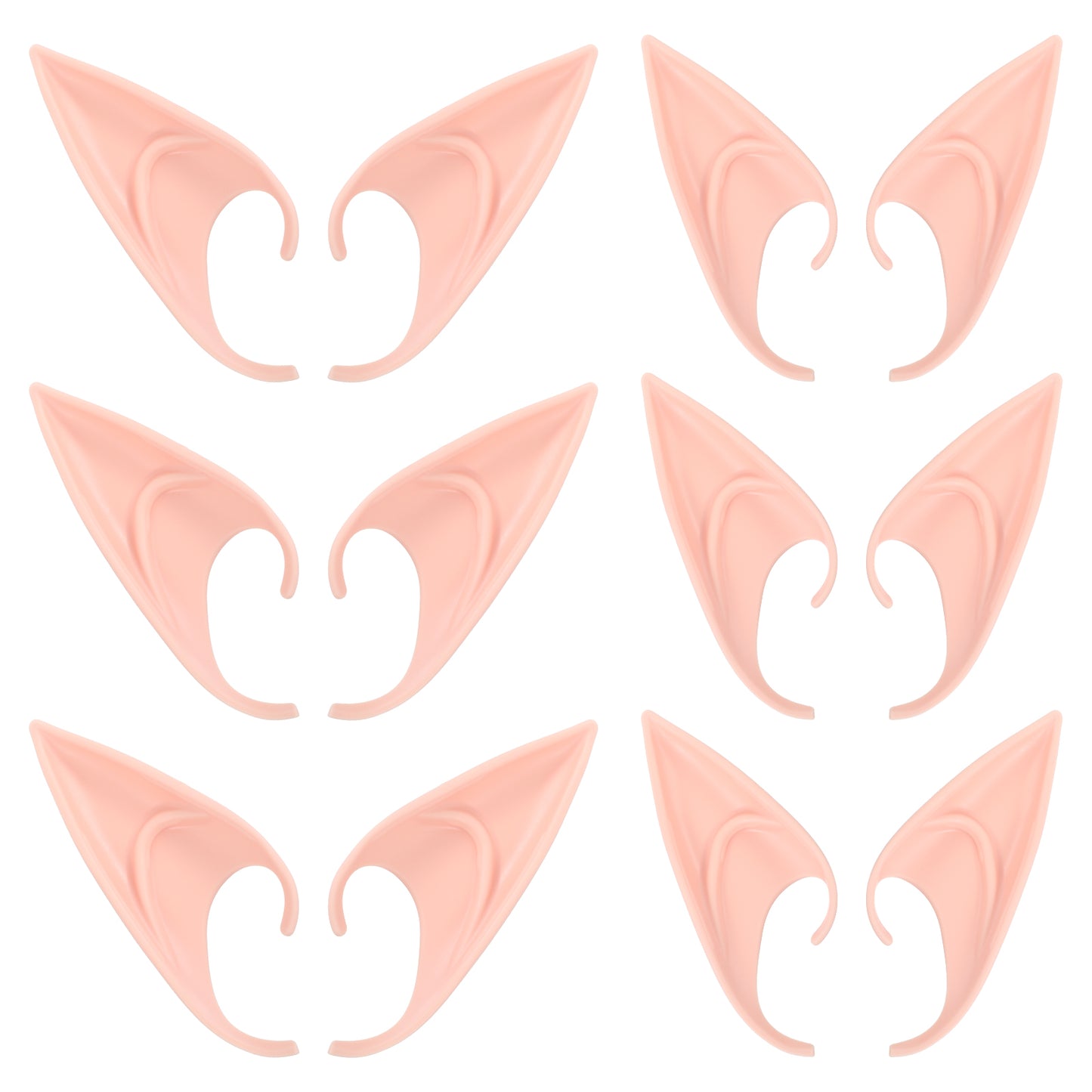 Classicseali 6 Pairs Elf Ears,Fae Ears for Women, Lightweight and Durable, Reusable Hobbit Ear, for Cosplay Fair Costumes, Halloween Parties, Christmas, Birthday, Movie Shooting