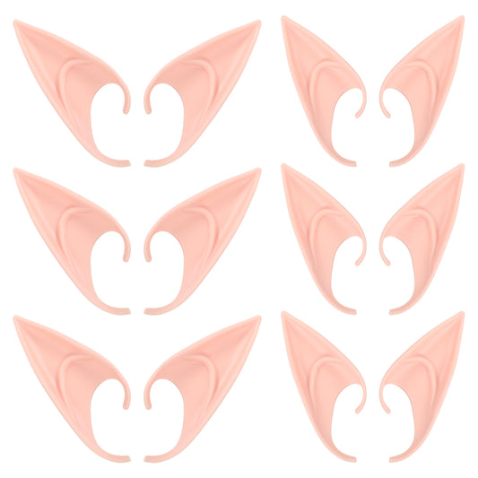 Classicseali 6 Pairs Elf Ears,Fae Ears for Women, Lightweight and Durable, Reusable Hobbit Ear, for Cosplay Fair Costumes, Halloween Parties, Christmas, Birthday, Movie Shooting
