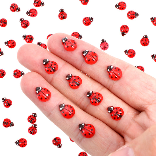 Elegaperma 300pcs Ladybirds, DIY Ladybug Pin, High-Quality Resin Ladybug Buttons, for Dollhouses, Miniature Landscapes, Terrariums, Miniature Gardens, Nail Art, Handicrafts, Plant Decoration