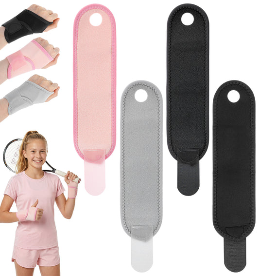 Thrymme 4 PCS Youth Wrist Brace, Night Sleep Wrist Support with Adjustable Compression Straps, Breathable Splint for Children Sports, Fits Various Hand Sizes