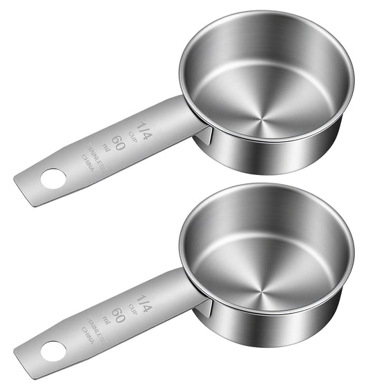 2 Pcs 1/4 Measure Spoon, Clear Plastic Measuring Cup, Accurate Scale Measuring Tool for Liquid & Dry Ingredients, Cooking Tool for Home and Kitchen Use