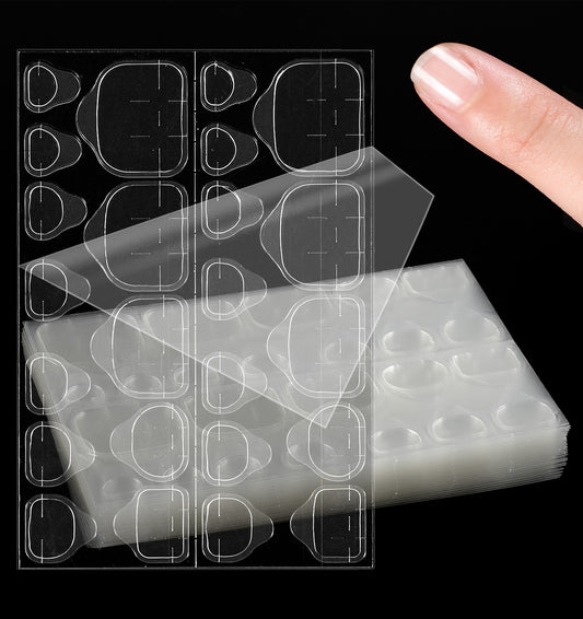 720 Pcs Nail Sticky Tabs, Double Sided Silicone Rubber Adhesive Tabs for Press On Nails - Transparent Yellow Manicure Supplies