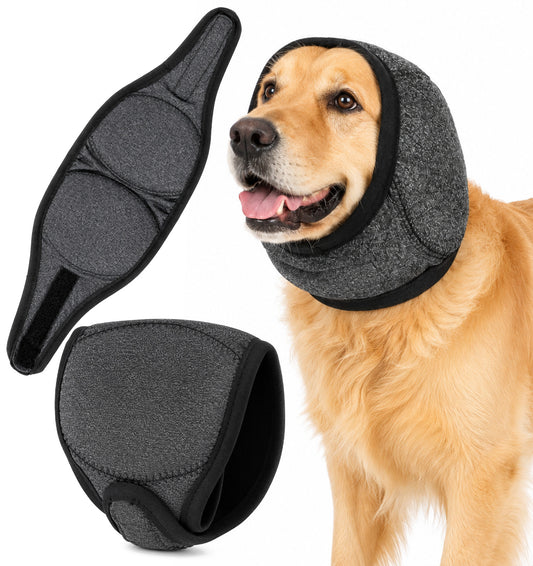Dog Ear Protectors, Waterproof Dog Ear Defenders (Gray, L Size)