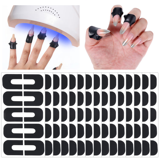 Classicseali 150pcs Nail Guards,U-Shaped Nail Guards for Polish,Peel Off Cuticle Protector for Nails Painting,Finger Protection Cuticle Protectors Tape for Nails Painting(Black)