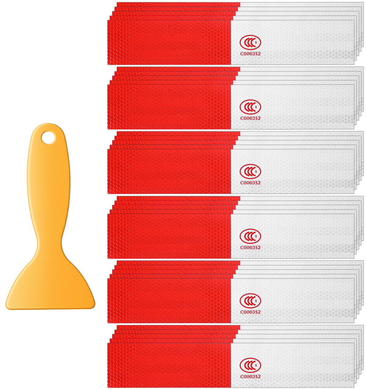 Acrbeli 30 Pcs Reflective Tape, Reflective Stickers, Red/White