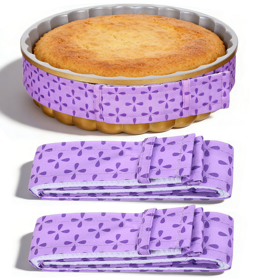 3 Pcs Cake Strips, Cotton Cake Dampening Strips, Absorbent Protective Bands for Even Baking, Preventing Vault, Fit Homemade Cake Tins and Baking Pans