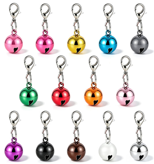 14 Pcs Cat Bells for Collars Loud, Cat Bell with Clasps, Colorful Round
