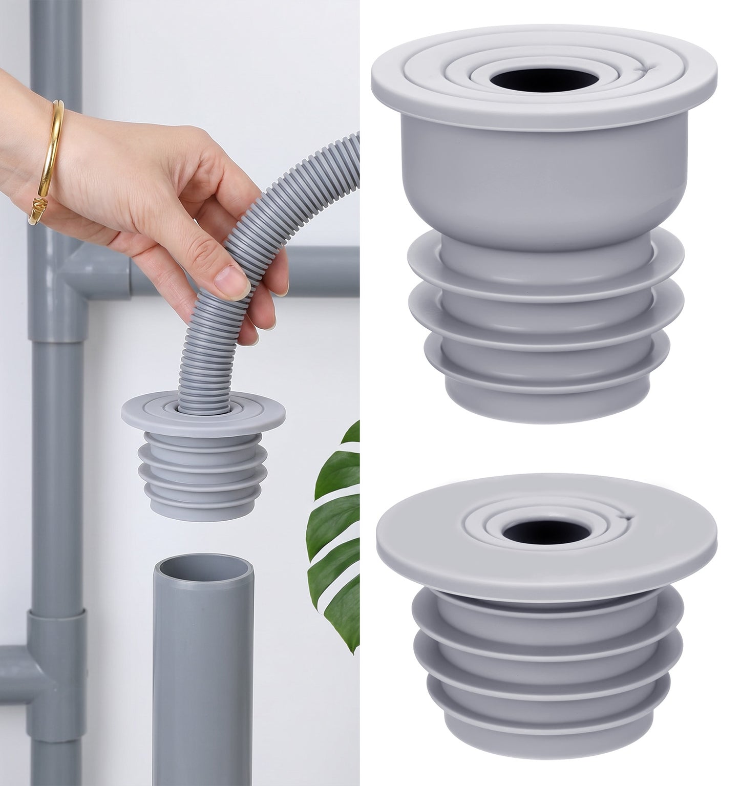 2Pcs Washing Machine Waste Pipe Connector, Washing Machine Drain Hose Seal