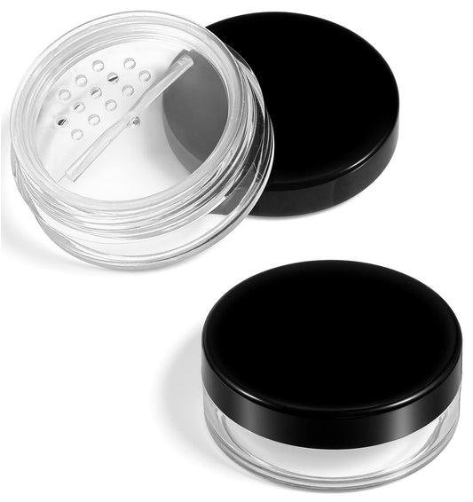 2 Pcs Loose Powder Container, Empty Travel Loose Powder Case with Sifter