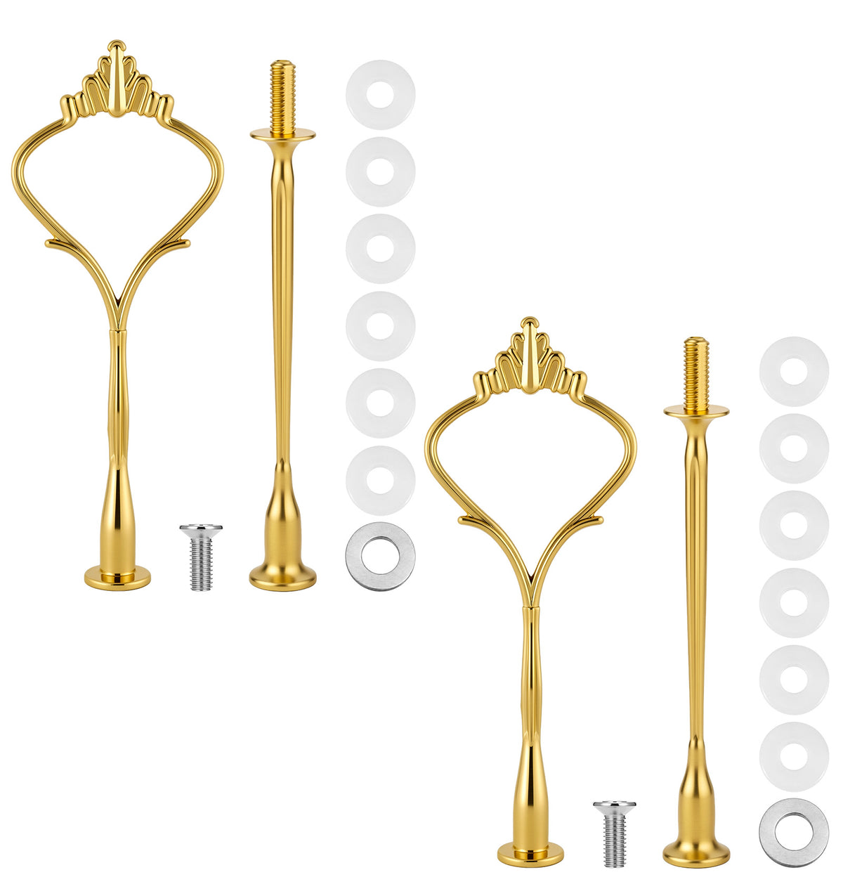 FRCTLNKG 2 Sets Tiered Cake Stand, 3 Tier Cake Stand, Gold