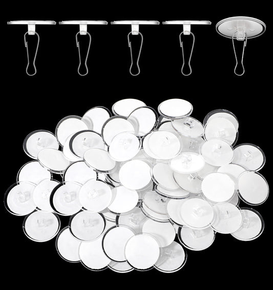 Thrymme 50 Pcs Self-Adhesive Ceiling Hooks, No-Drill Adhesive Ceiling Hook