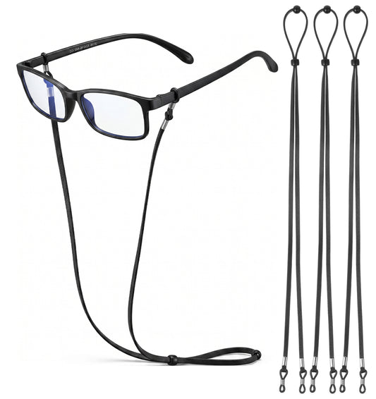 ValueBargain 4 Pack Non-Slip Glasses String Adjustable Glasses Lanyard with Secure Grip for Reading & Sunglasses, Soft Faux Suede Eyewear Holder Necklace