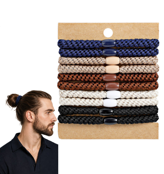 10 Pcs Hair Ties for Thick Hair, Hair Tie Nylon Elastic Flat Band