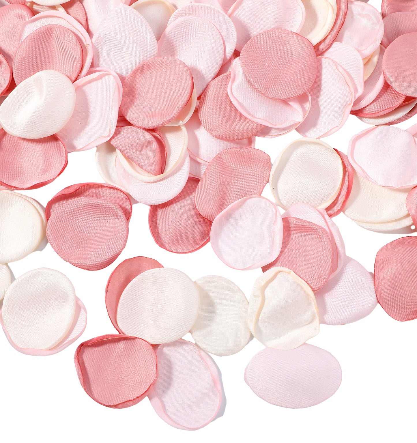 ValueBargain 200 Pcs Pink Rose Petals, 3-4 cm Silk Artificial Flower Petals for Romantic Night, Wedding Aisle Scatter & Table Centerpieces (Pink-White Series)