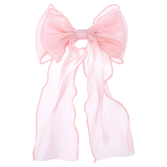 Pink Hair Bows, Large Long Tail Bow Hair Accessory for Women, Designed for Birthday Gifts