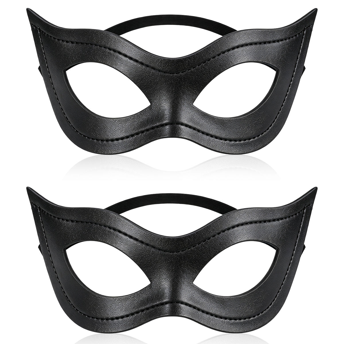 Elegaperma 2 Pcs Cat Eye Mask, Eye Half Face Masks, Black Cat Women Mask