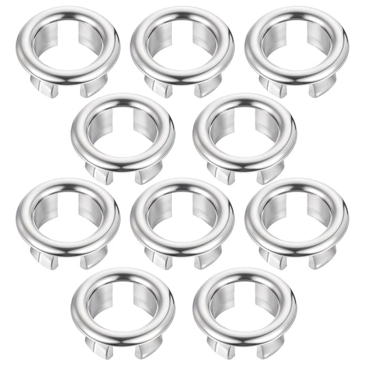 Oruola 10pcs Overflow Sink Hole Cover, ABS Plastic Electroplating Sink Overflow Cover, Bathroom Round Basin Covers Vanity Sink Overflow Cap Small Sink Insert for Kitchen