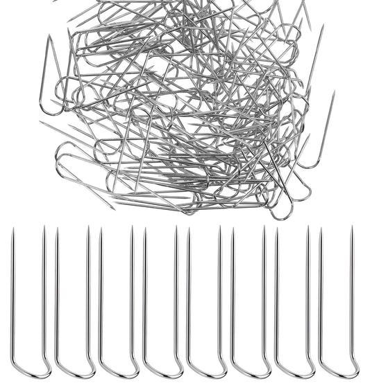 120 Pieces Fork Pins for Quilting, Stainless Steel U Pins for Crafts, Blocking Pins for Sewing and Quilting, Metal Double Blocking Needles for Fabric Arts and DIY Projects