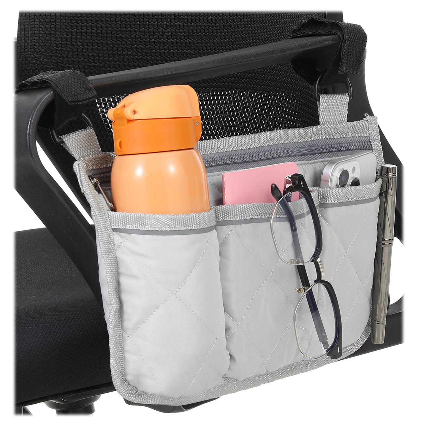 Classicseali Wheelchair Accessories, Wheelchair Bags, Pongee Material Wheel Chair Accessories, Wheelchairs Accessories Adults for Most Sizes and Styles of Wheelchairs, Transportation Chairs,Grey