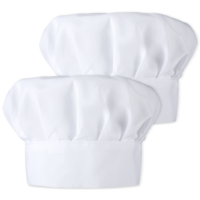 guduling 2pcs Chefs Hat Kids, Adjustable Elastic Kid Chef Hat, Head Circumference 19.68-21.26in Chef Hats for Kids, Polyester Cotton Chefs Hats Kid for Baking, Cooking, Girls Boys White