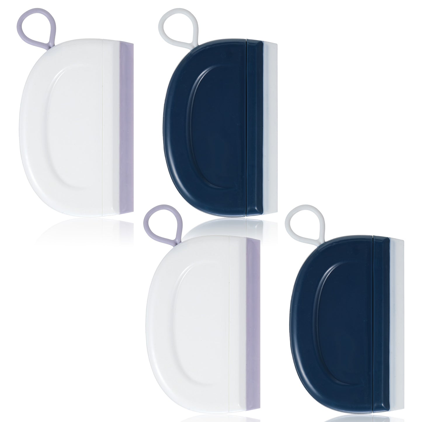 Guduling 4 Pcs Mini Squeegee,Small Squeegee,Mini Silicone Bathroom Squeegees for Shower Doors, Windows, Glass, Bathroom & Kitchen Cleaning(White,Black)