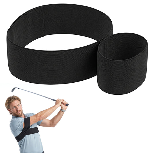 Classicseali Golf Training Aid,Adjustable Fabric Golf Arm Band Training Aid,Elastic Golf Swing Band for Posture & Swing Plane Stability, Indoor Outdoor Use (Black, 13.39 x 3.15 In)
