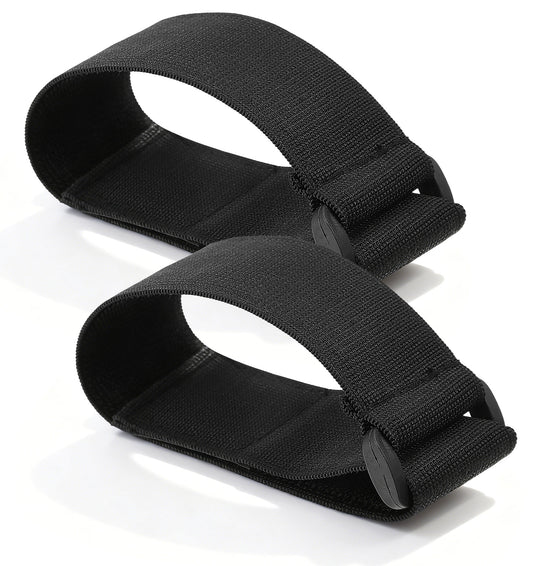 2PCS Elliptical Pedal Straps, Leg Strap Black Adjustable Leg Traction Straps for Elliptical Exercise Machine Secure, Stable Support for Senior Home Exercise & Electric Pedal Machines