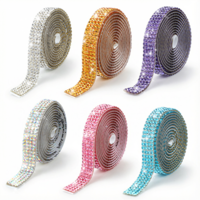 Elegaperma 6 Rolls Glitter Tape, Colorful Rhinestone Tape Rolls with 3D Crystals for DIY Projects as Glitter Washi Tape and Party Decorations