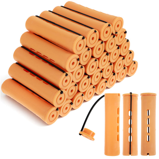Classicseali 30PCS Perming Rods,Orange Perm Rollers for Black Women Bangs, Small Perm Rods DIY Hair Tools, Used to Create Different Types of Hairstyles at Home and Salon, Such as Curly and Wavy Hair