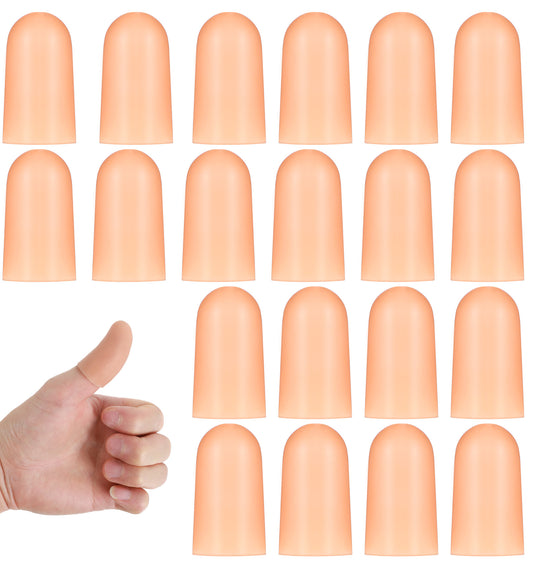 20PCS Silicone Finger Protectors, Skin Color Thumb Protector, Soft Latex-Free Guard for Eczema, Wounds & Arthritis Relief