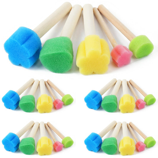Elegaperma 20PCS Paint Sponges for Kids, Multi-Size Round Sponge Brush & Sponge Paint Brushes for Dot, Circle Art and DIY Craft Projects