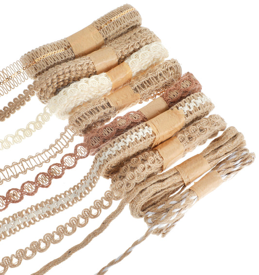 9 Rolls Boho Ribbon, 18 Meters Jute Ribbon for DIY, Rustic Wedding Decor, Gift Wrapping & Party Supplies