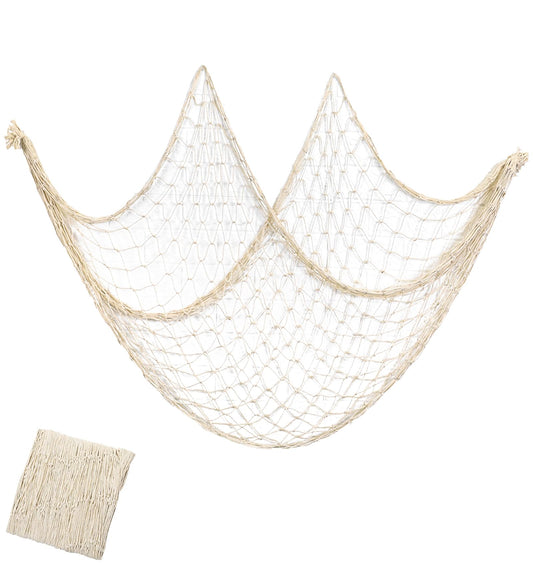 ValueBargain Decorative Fishing Net, 80 x 40 Inch Ocean Party Decorations, Nautical Fish Net Table Runner for Ocean Themed bedroom, Bathroom, Beach Themed Party Decorations