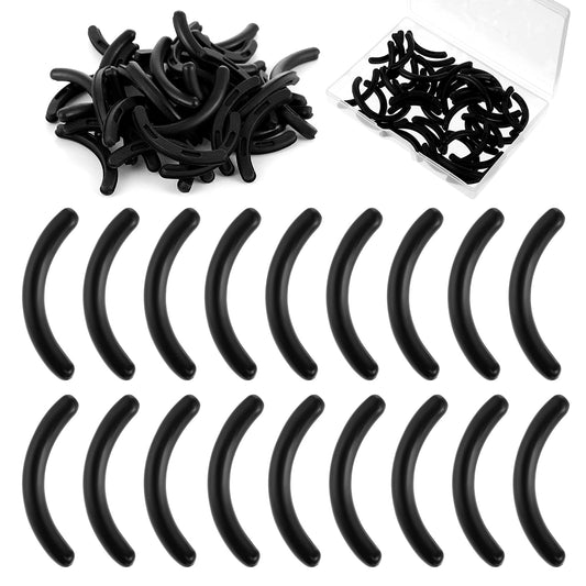 Classicseali Pack of 50 Eyelash Curler Replacement Rubber, Universal Refill Replacement Rubber Eyelash Curler, Lash Curler Refill for All Eyelash Tongs, Black