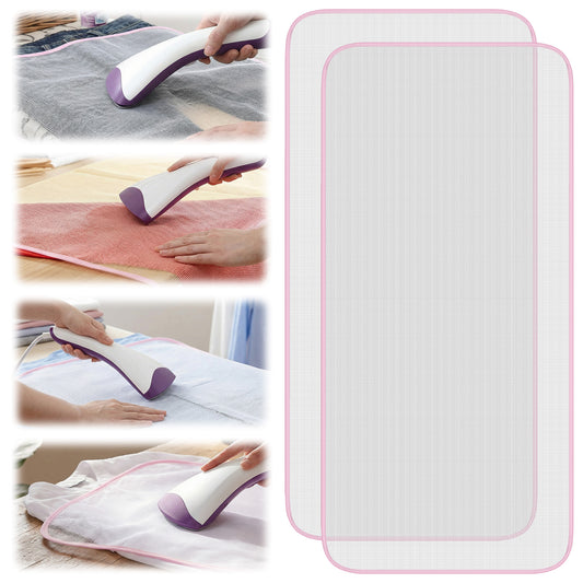 oruola 2 Pack Ironing Cloth,Pressing Cloth for Ironing,Clothes Scorch-Saving Iron Protector Insulation Pad,Polyester Mesh Iron Pressing Mat for Easy Irons Sewing(Pink)