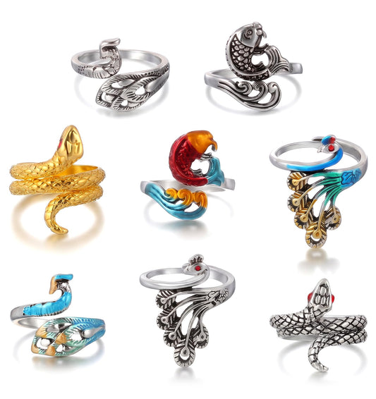 8 Pcs Crochet Tension Ring, Crochet Rings for Fingers Adjustable