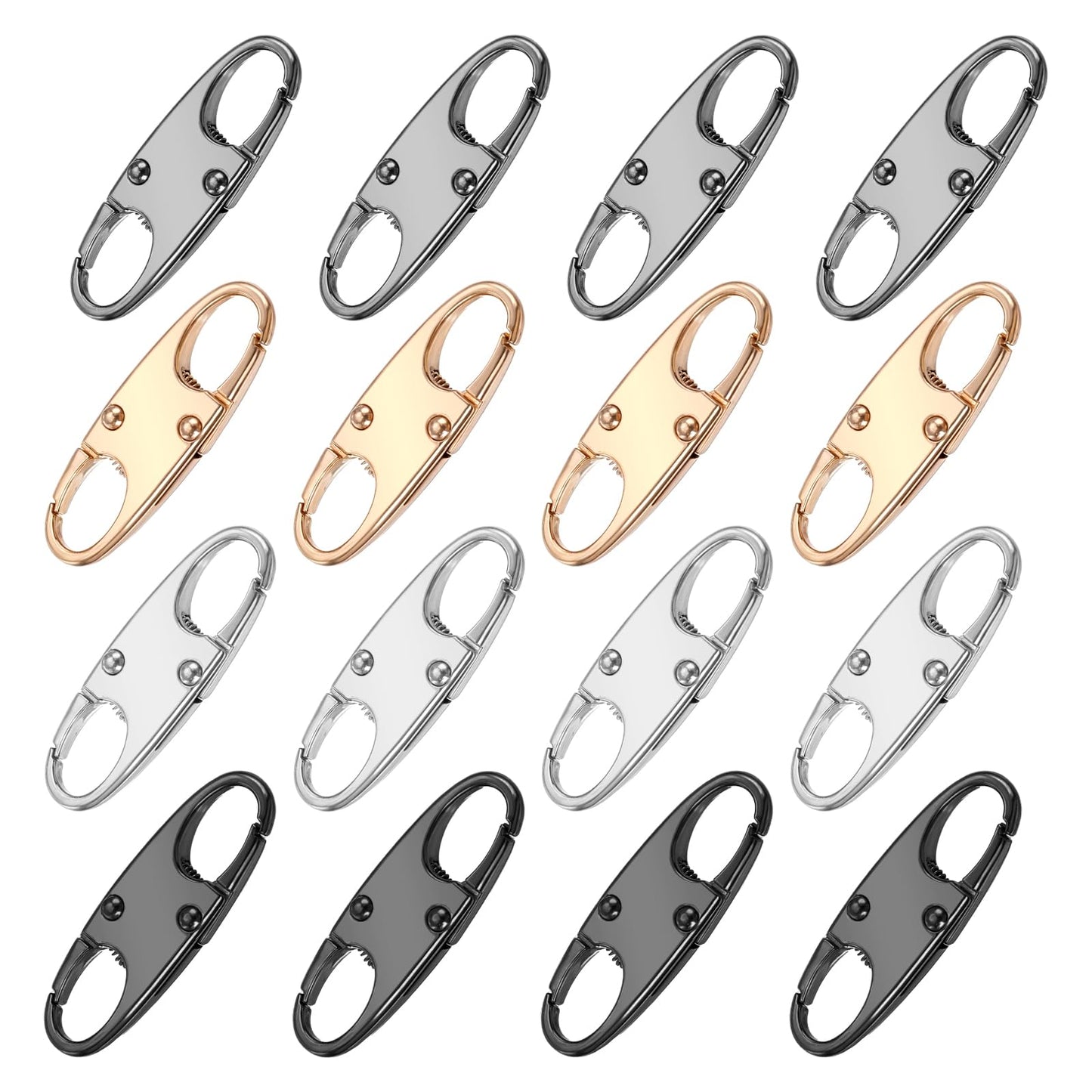Elegaperma Pack of 16 Zip Clips, Lock for Backpack Zipper, 3.7 x 1.2 cm