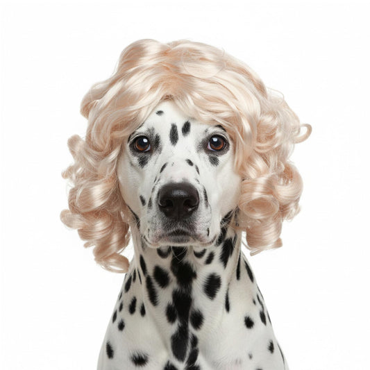 Elegaperma Wigs for Dogs, Dog Wigs for Small Dogs Light Golden Blonde Hairstyle, Adjustable Dog Wig Blonde Costume Party Fun Accessory for Halloween Christmas Birthday Photo Shoots,Pet Dress Up
