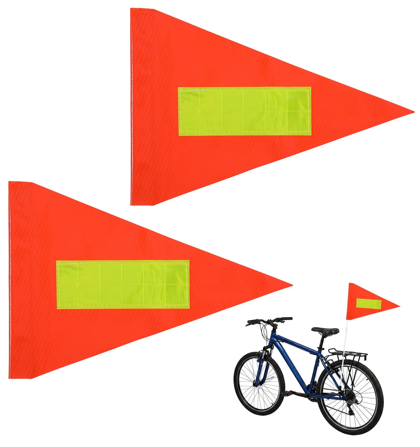 2 Pcs Bicycle Flag, Safety Reflective Replacement Triangle Flag